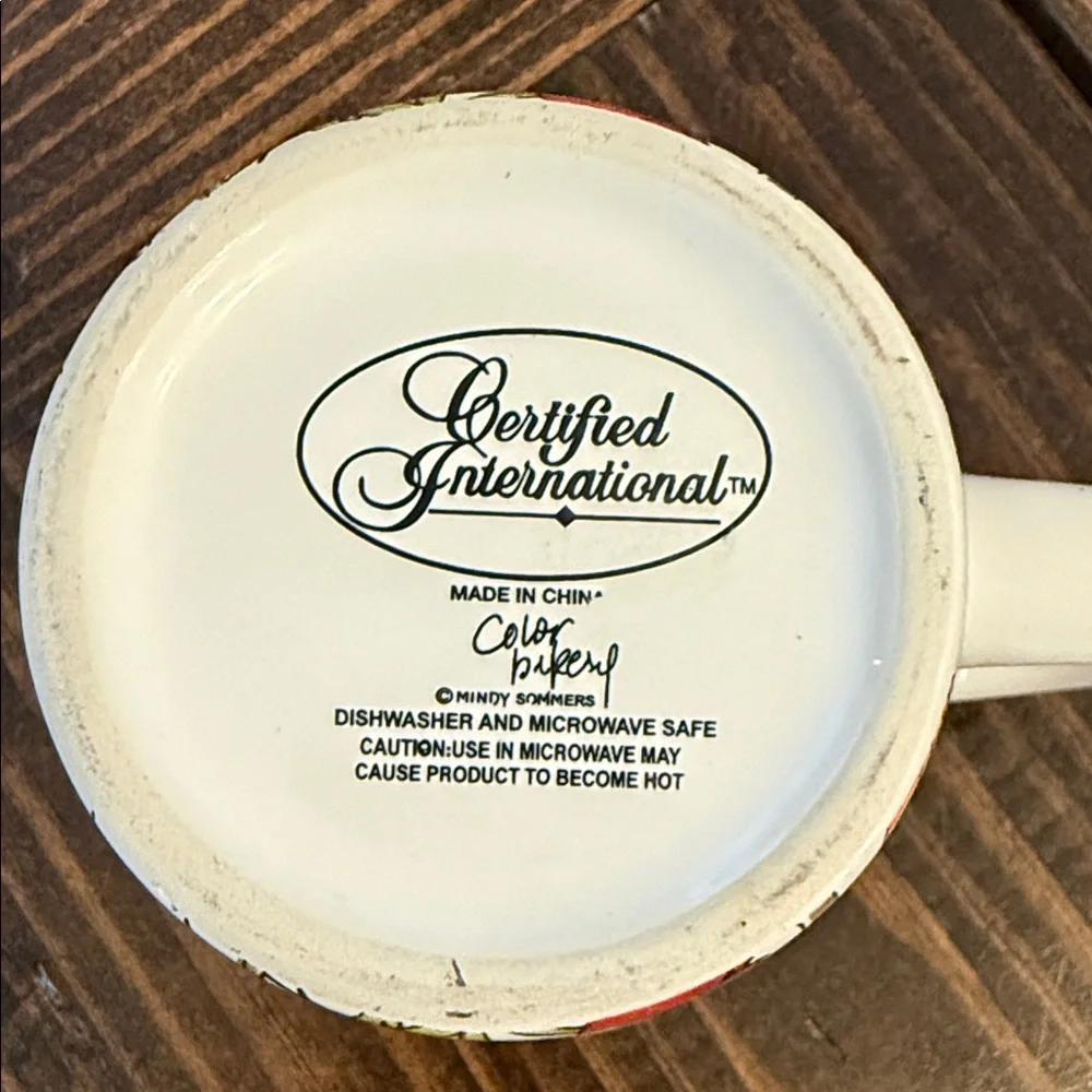 Certified International Vibrant Floral Mugs - Red, Orange, Yellow, Green - Picture 2 of 6